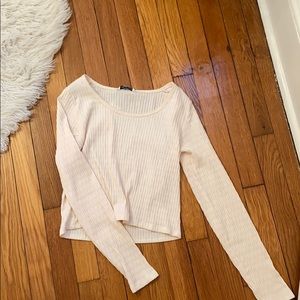American Eagle blush cropped tee
